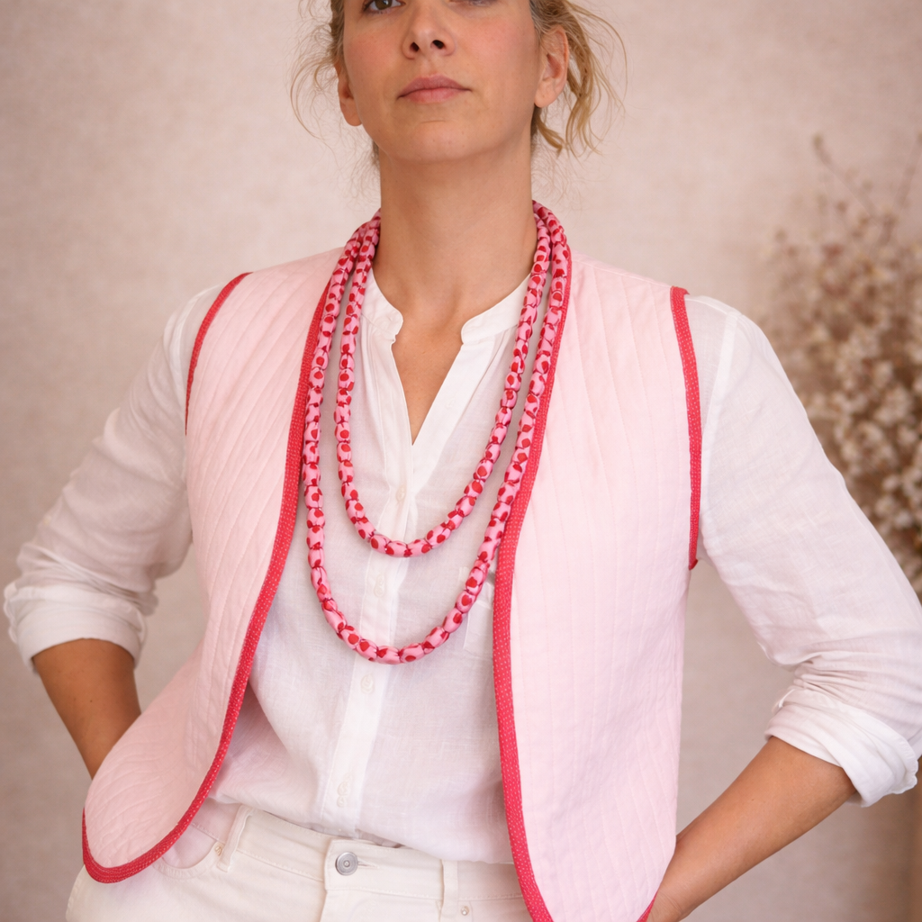 Blush Reversible Quilted Vest