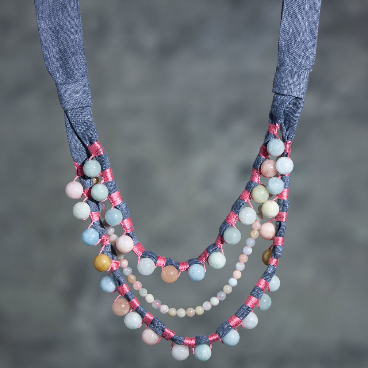 Morganite Beaded Necklace