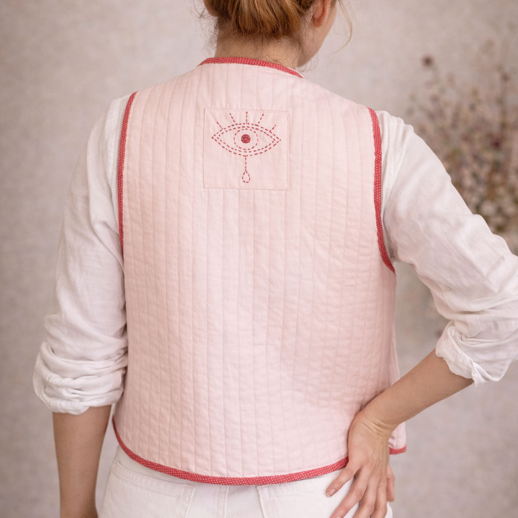 Blush Reversible Quilted Vest