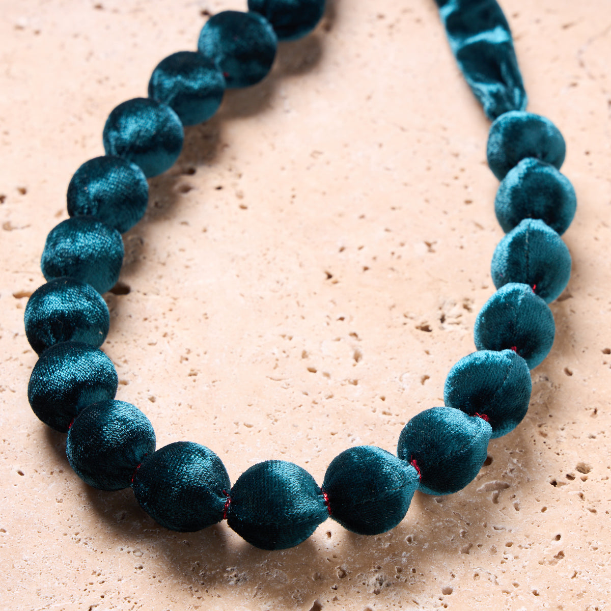 Green Velvet Beads Necklace