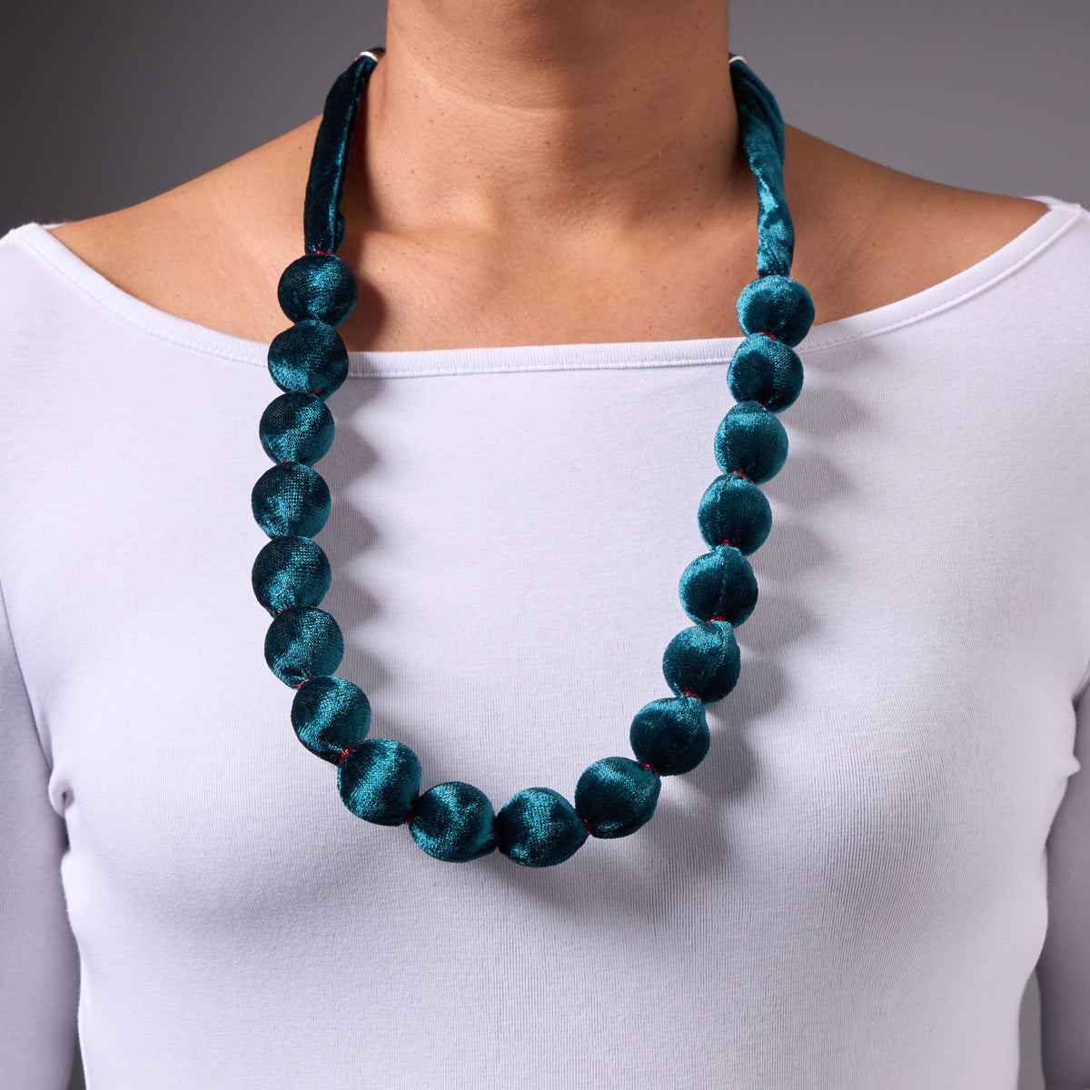 Green Velvet Beads Necklace