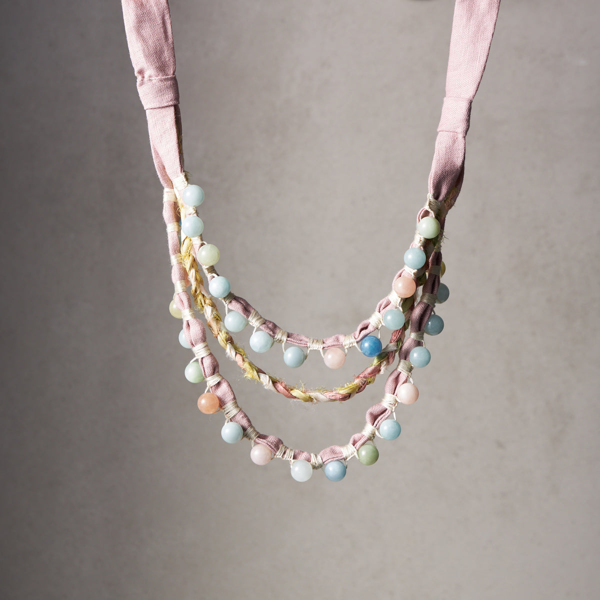 Morganite Beaded Necklace