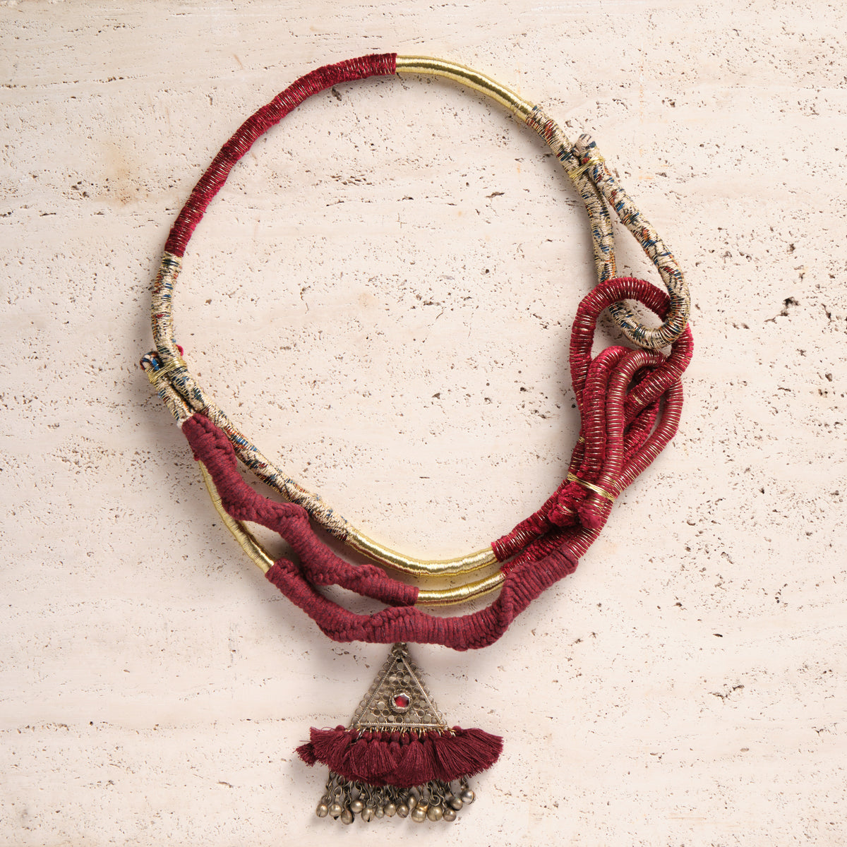 Wearable Art Necklace Golden Ember