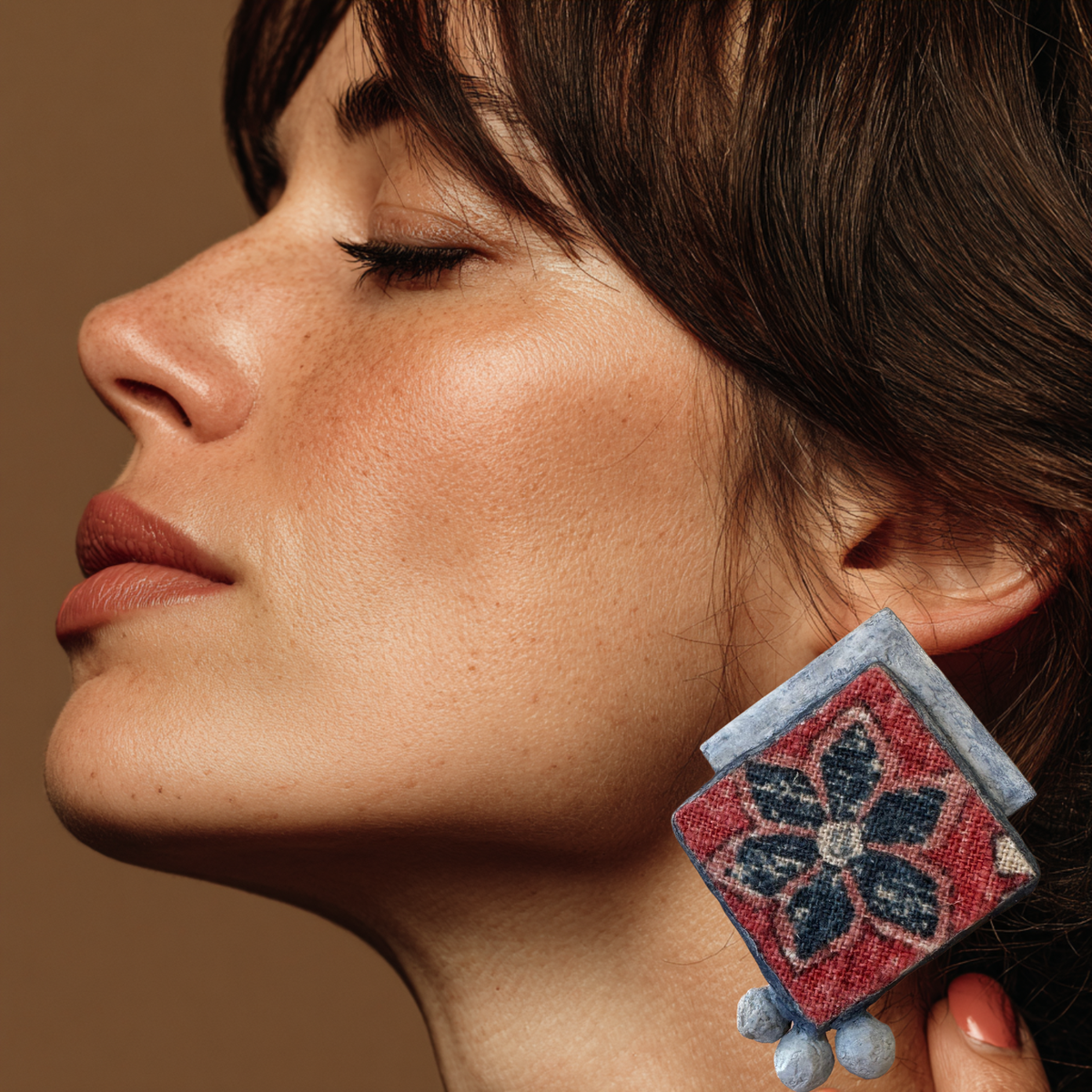 Quiet Geometry Paper Mâché Statement Earrings