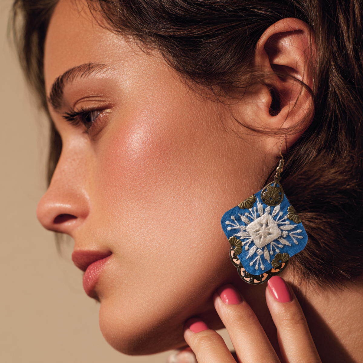 Whispered Petals Hand in Mediterranean Blue