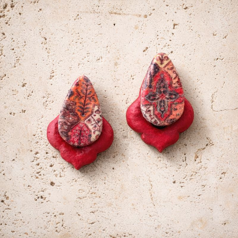 Organic Form Paper Mâché Earrings