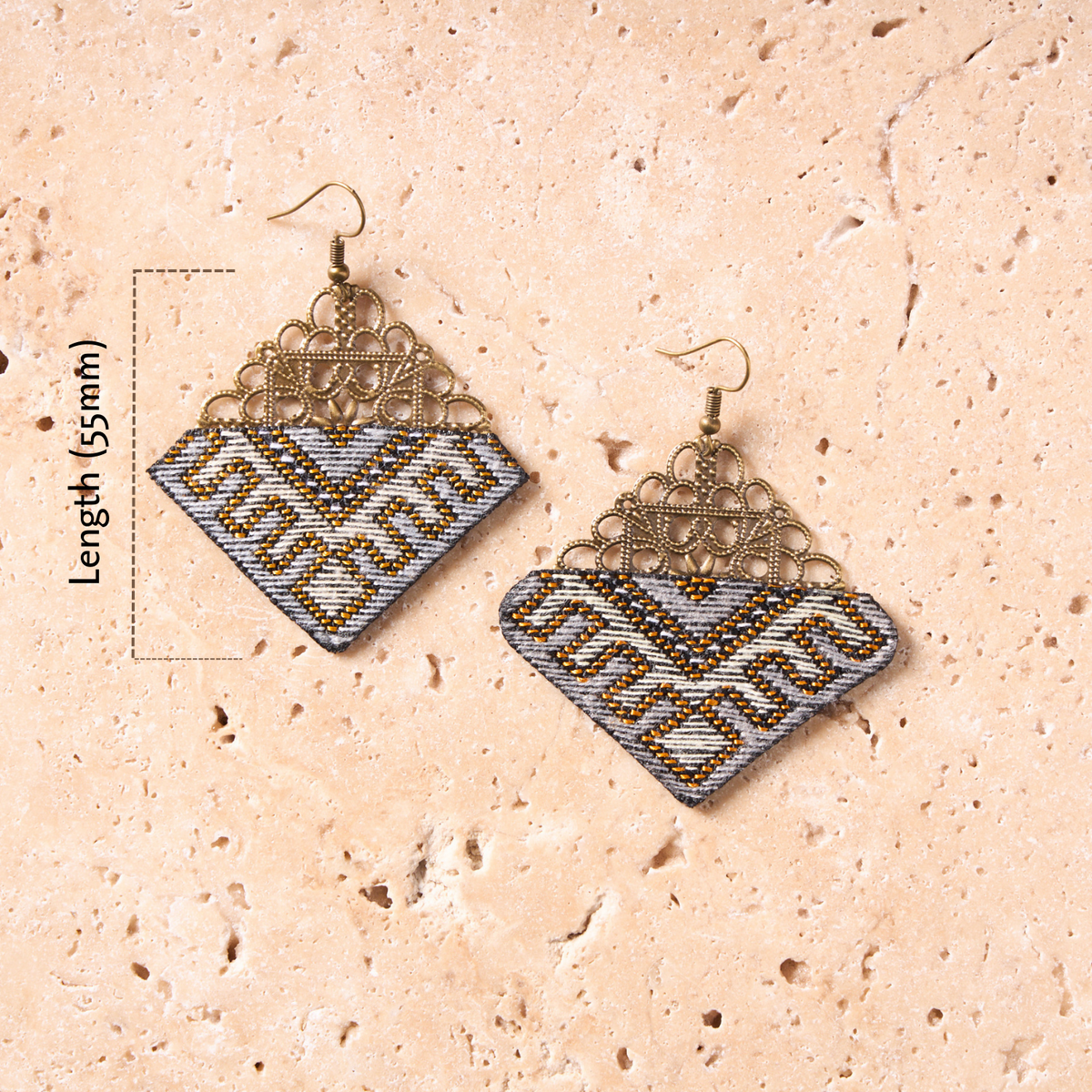 Hand-Embroidered Lightweight Earrings - MIM6310