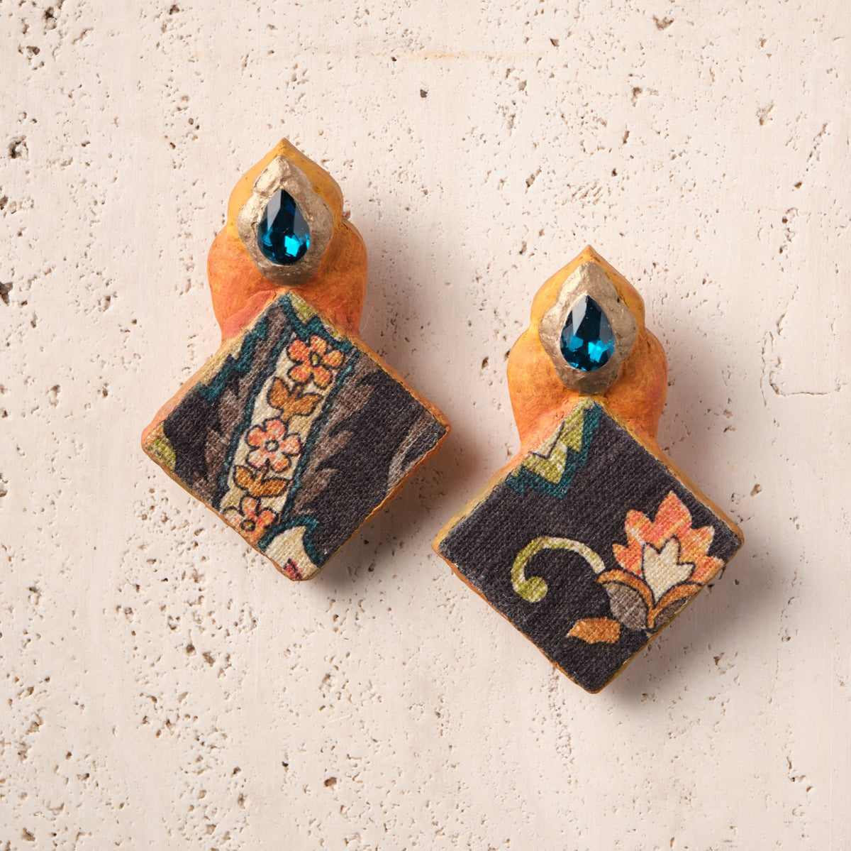 Paper Mache Statement Earrings