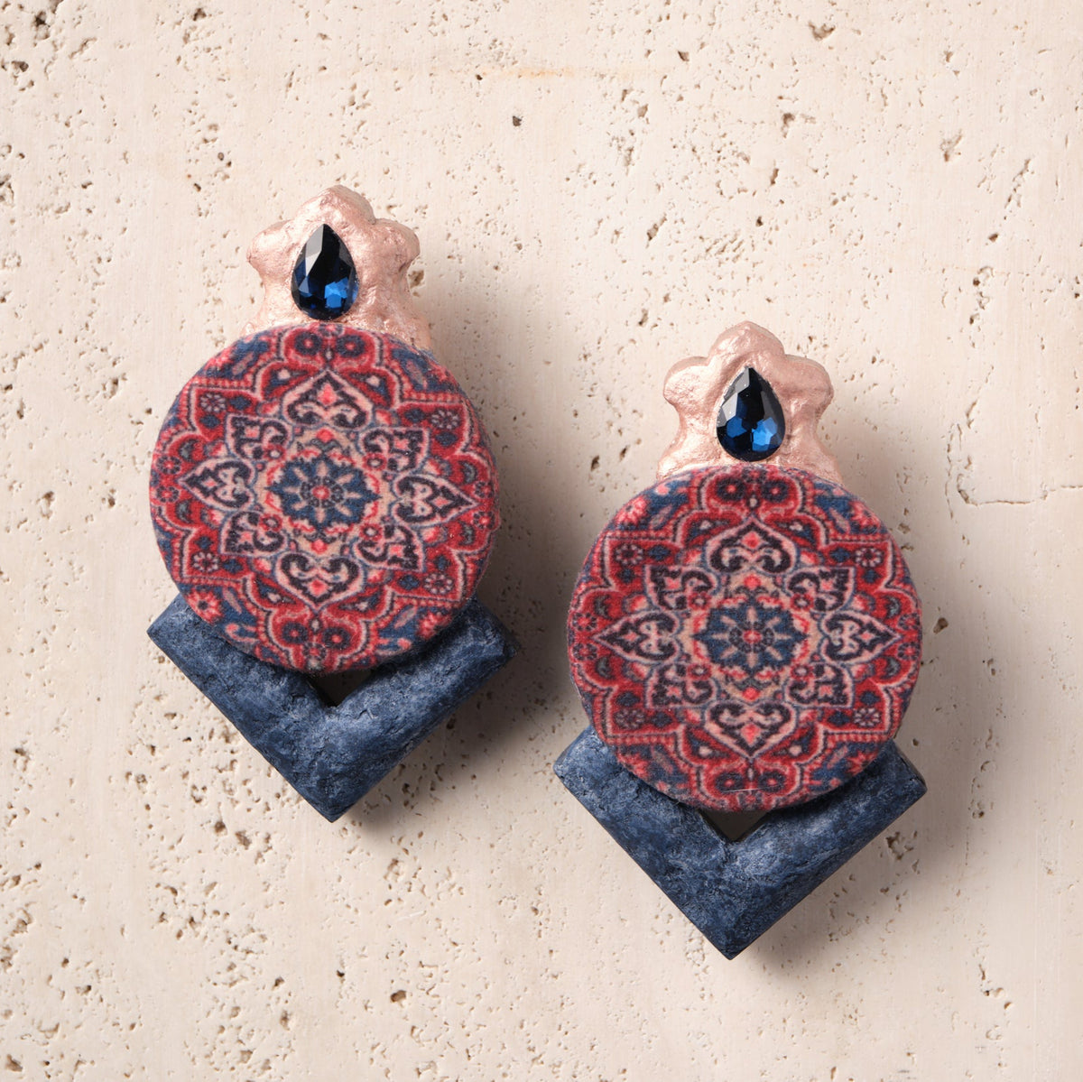 Persian Carpet Paper Mache Earrings