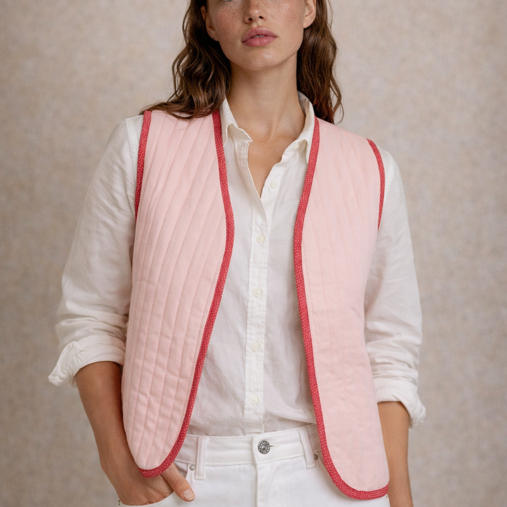 Blush Reversible Quilted Vest