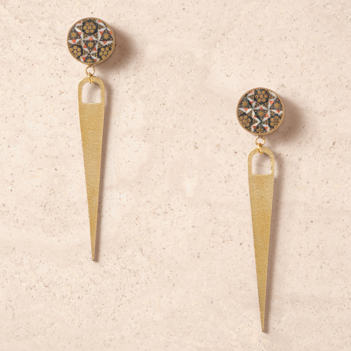Khatam Golden Septum Earrings