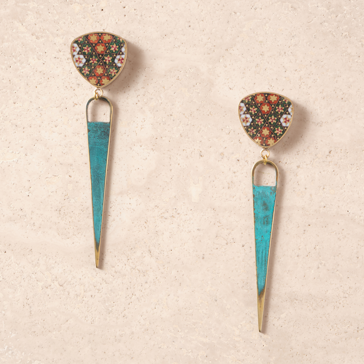 Khatam Golden Septum Earrings