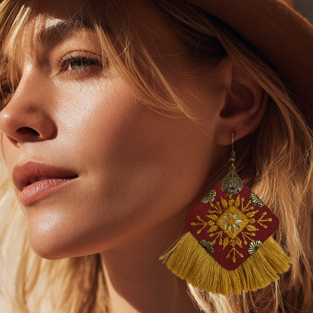 Sun Muse Statement Fringe Earrings