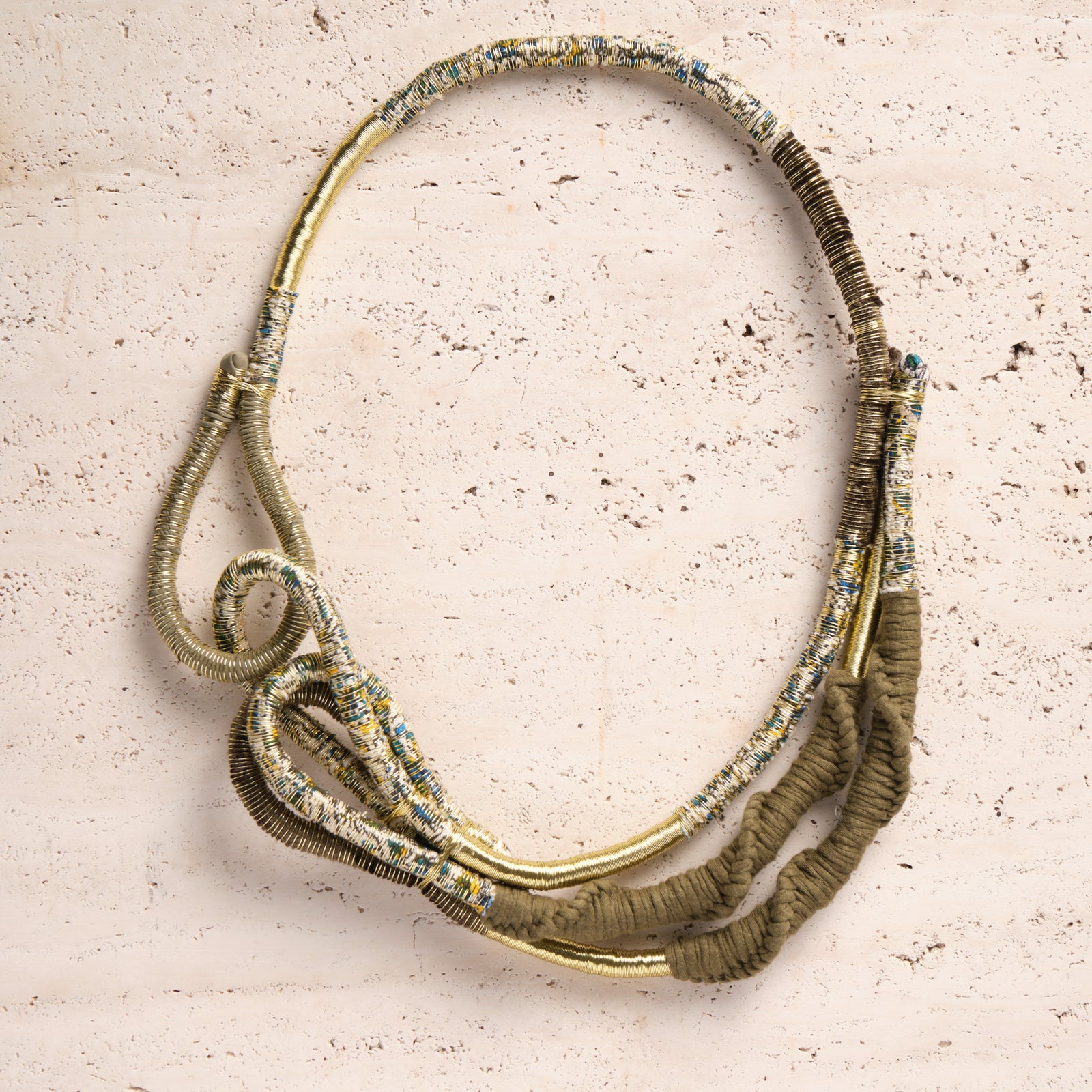 handmade statement necklace olive gold