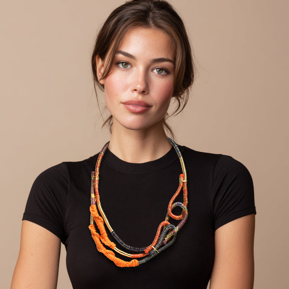 wearable art statement necklace handmade