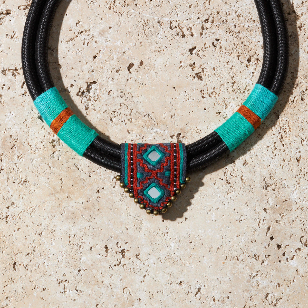 Choker Necklace Handmade Embroidery-MIM2655