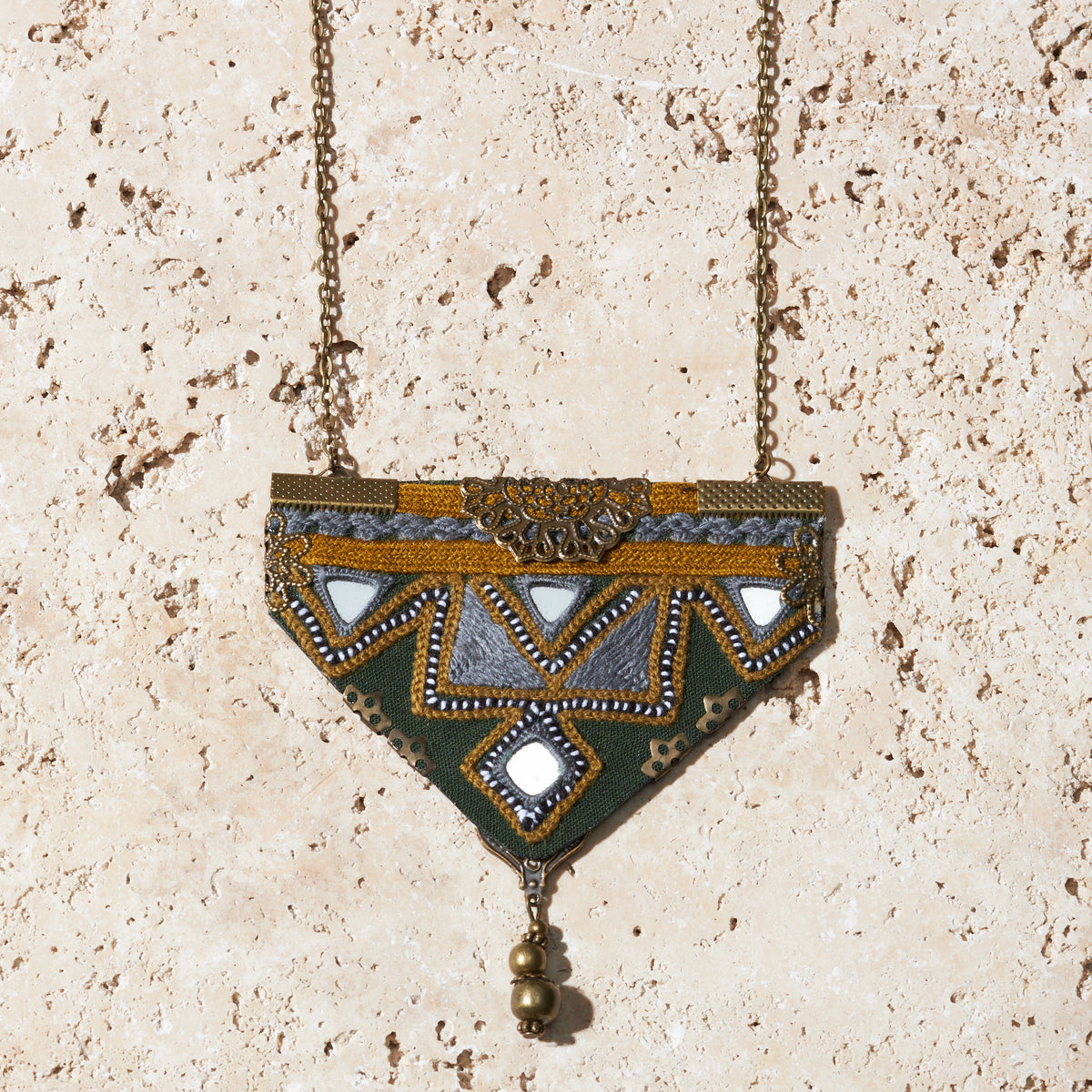 Statement Necklace Hand embroidery-MIM2637