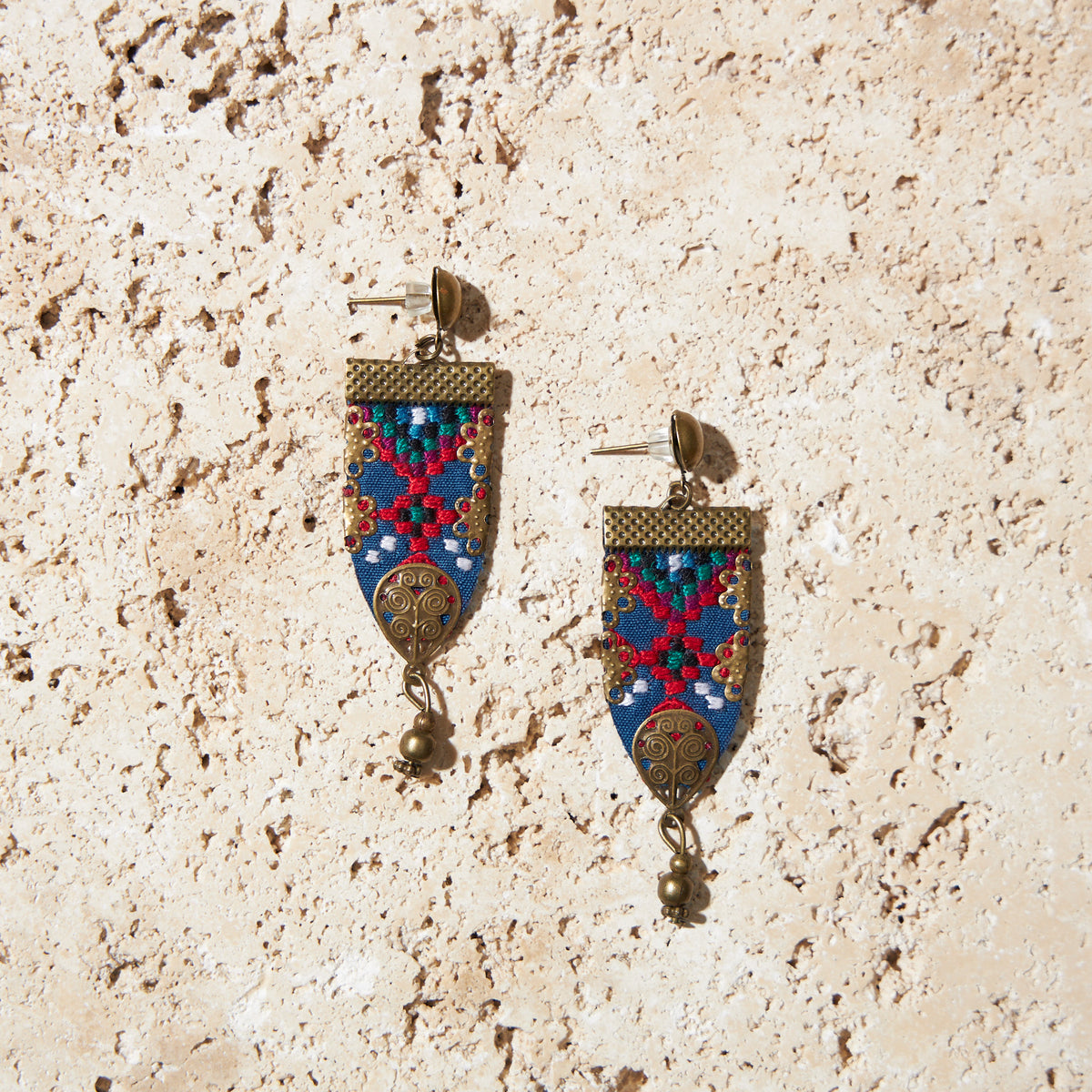 Statement Earrings with Brass Adornments - MIM3259
