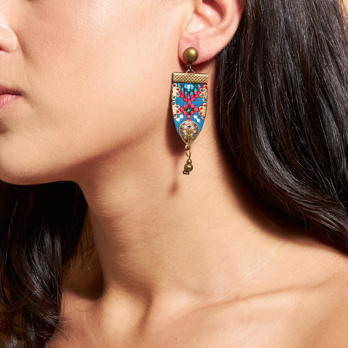 Statement Earrings with Brass Adornments - MIM3259