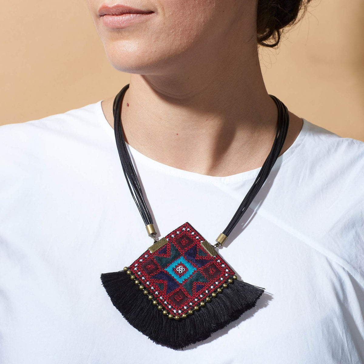 Statement Necklace Handmade Embroidery-MIM2652