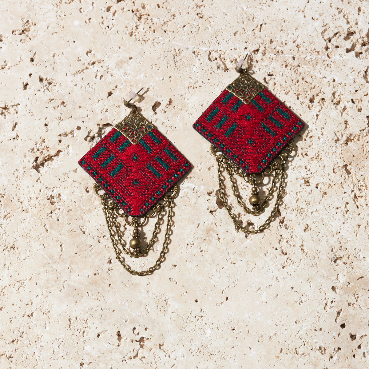 Hand Embroidered Earrings - MIM2585