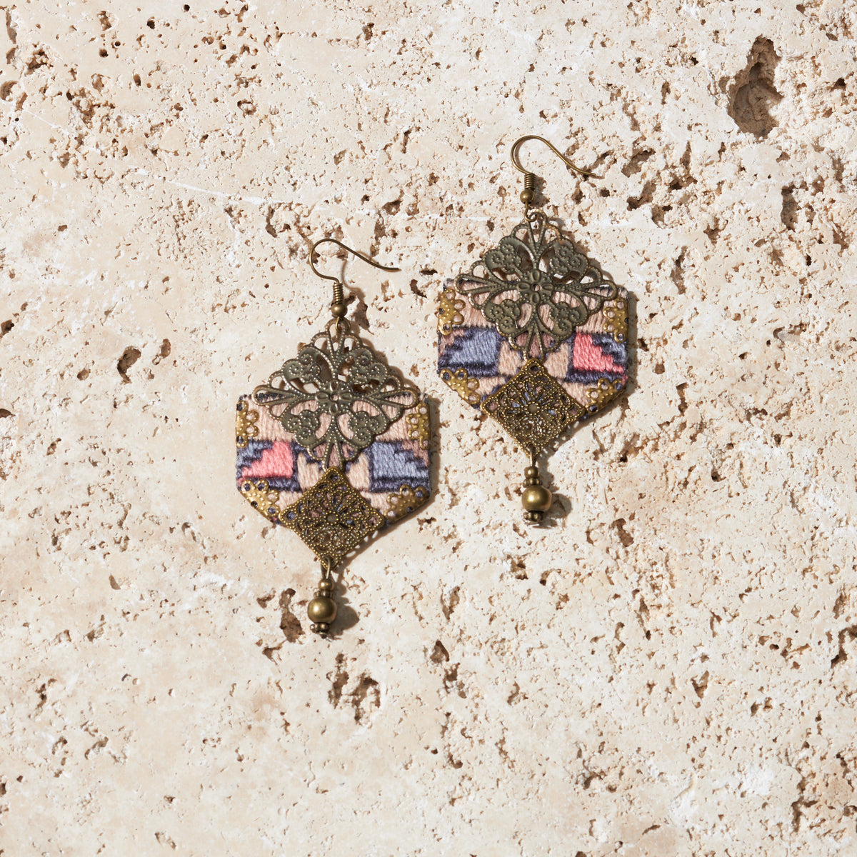 Hand Embroidered Light Earrings - MIM2572