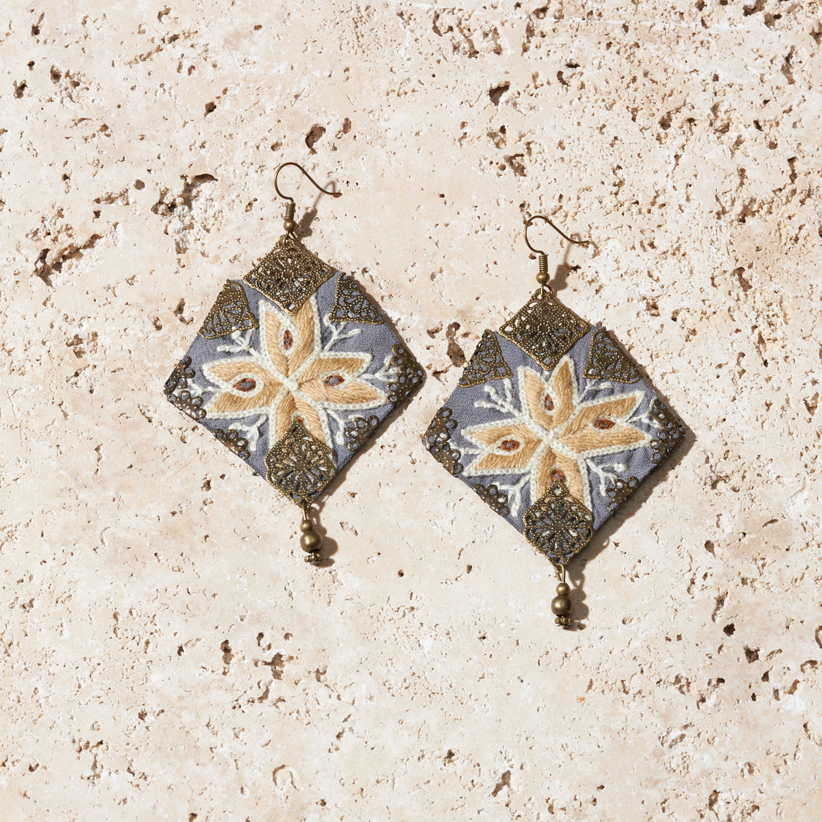 Hand Embroidered Light Earrings - MIM2579