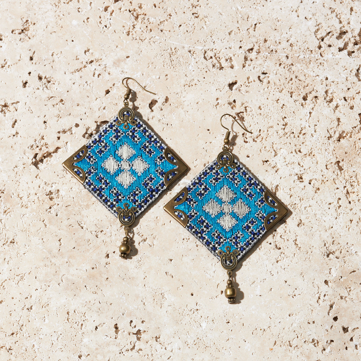 Hand Embroidered Light Earrings - MIM2587