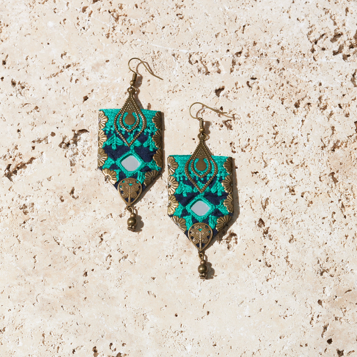 Hand Embroidered Light Earrings - MIM2592