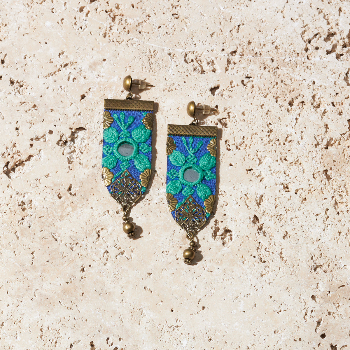 Hand Embroidered Light Earrings - MIM2593