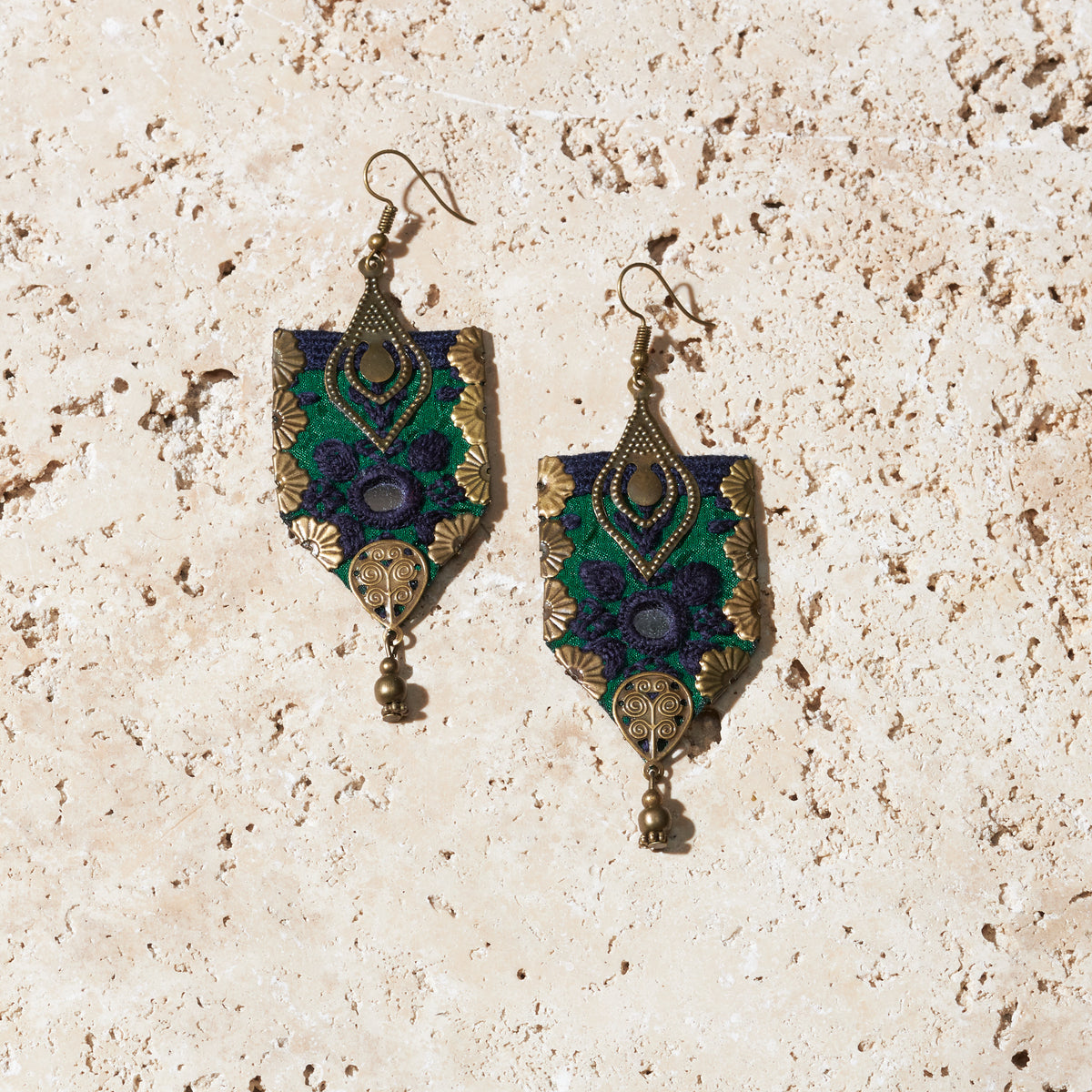 Hand Embroidered Light Earrings - MIM2597