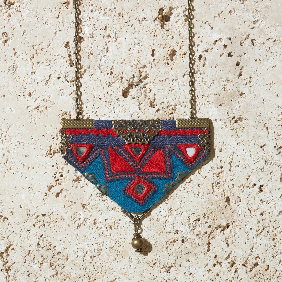 Boho Chic Statement Necklace Hand embroidery-MIM3206