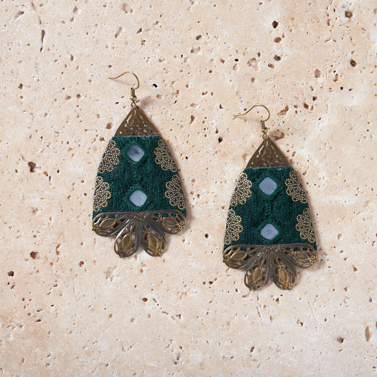 Forest green earrings - MIM4055