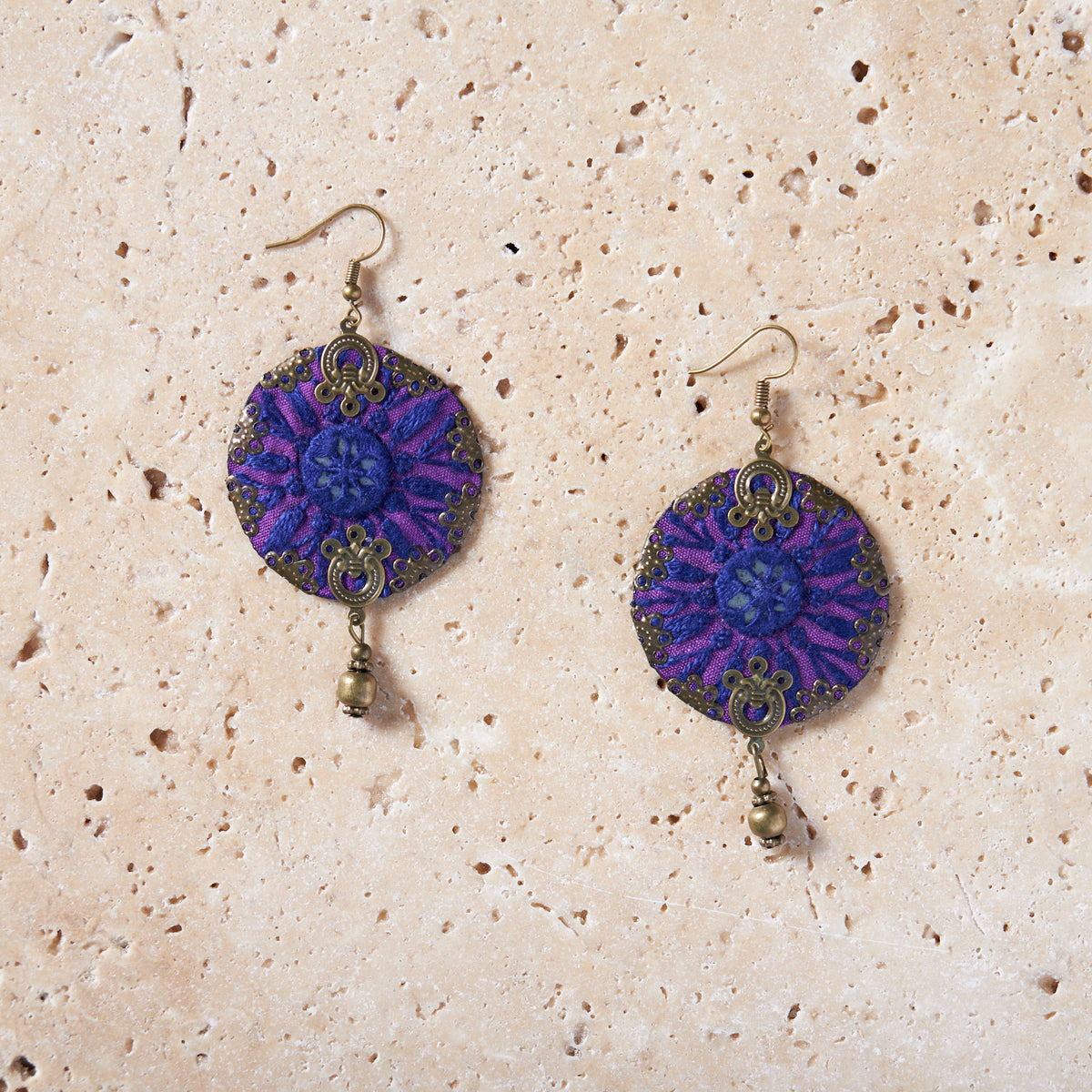 Embroidered Earrings - MIM4061