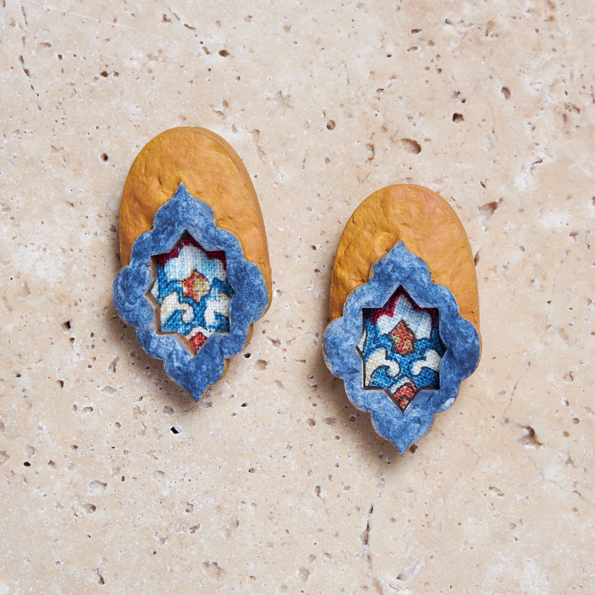 Handmade Earrings Paper Mache -Shideh