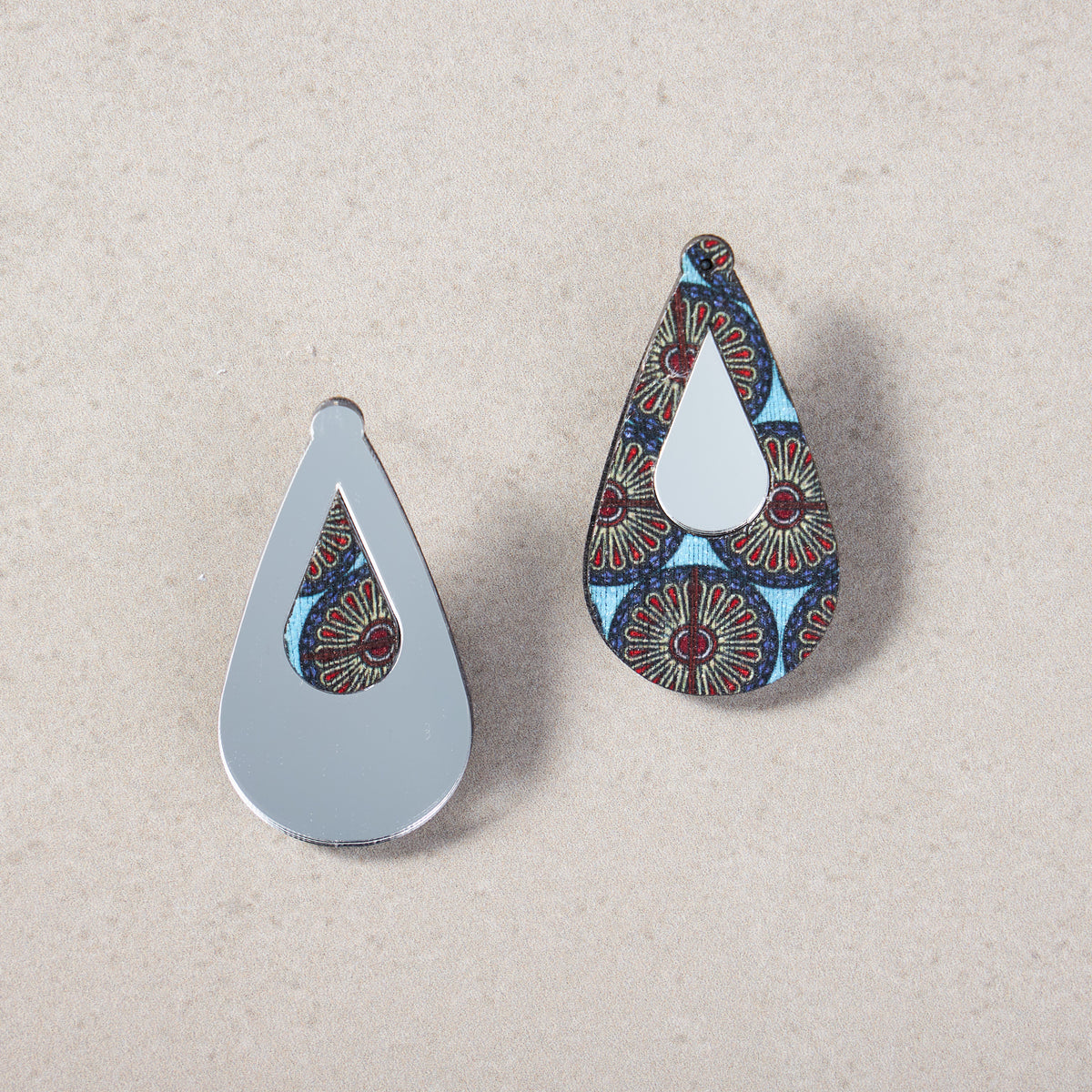 Small Farangis Mirror And Prints Earrings